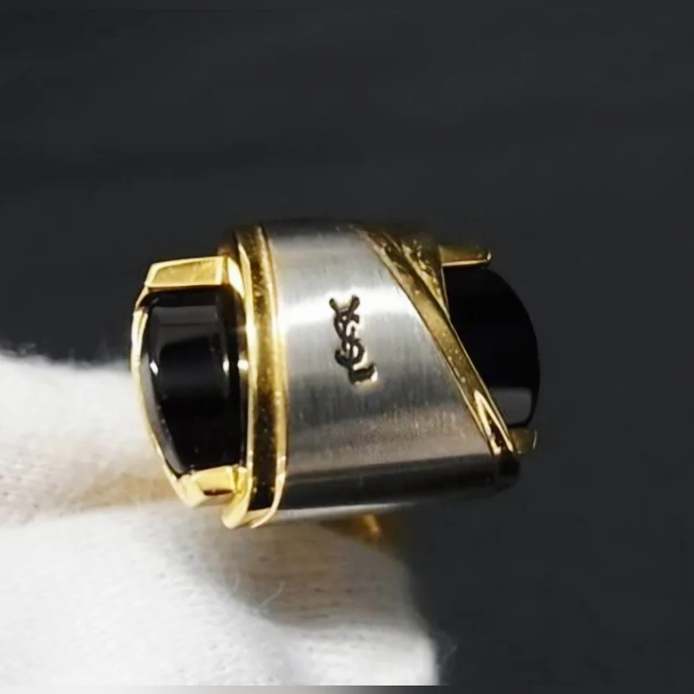 YSL Black Onyx Three-tone Cassandre Cufflinks